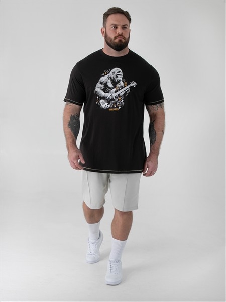 D555 T-shirt 'Gitaarspelende gorilla', zwart