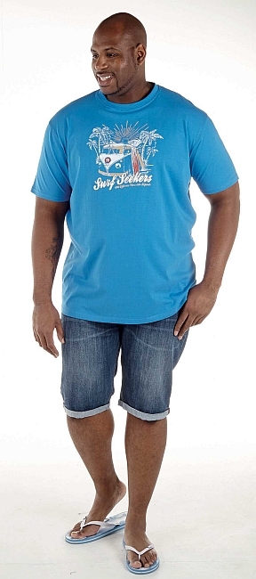 D555 T-shirt 'Surf Seekers', mid blue
