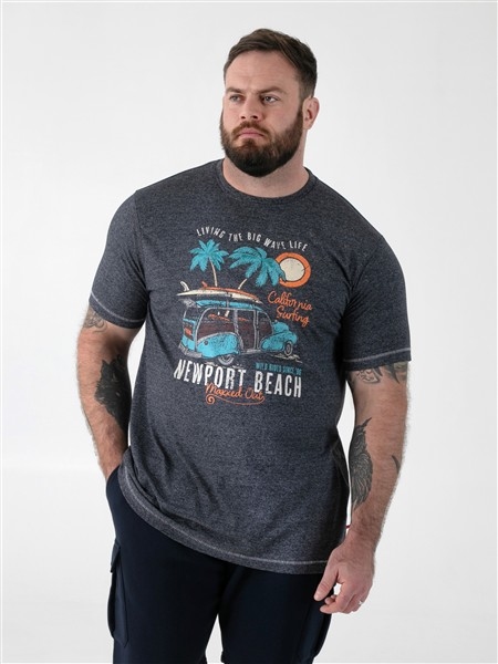 D555 T-shirt Newport Beach, navy melée