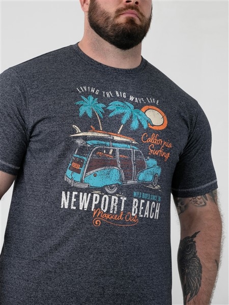 D555 T-shirt Newport Beach, navy melée