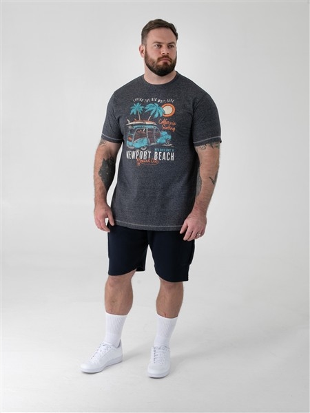 D555 T-shirt Newport Beach, navy melée