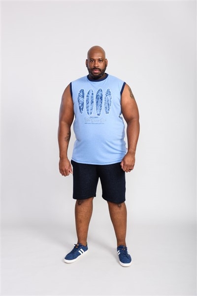 D555 Tanktop Surf Board, licht blauw