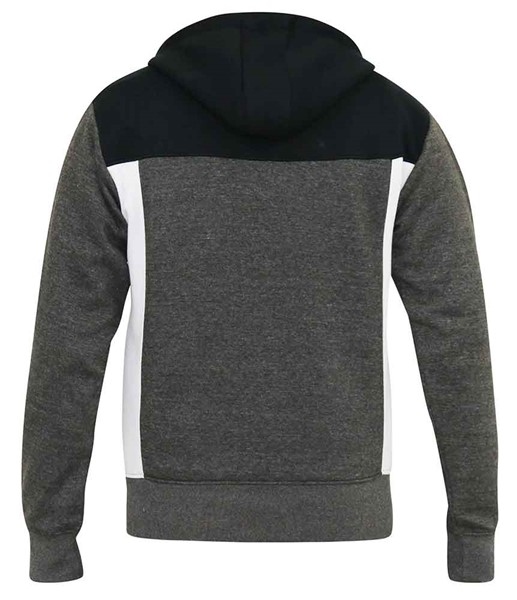 D555 Warm vest m. capuchon, zwart-grijs-wit