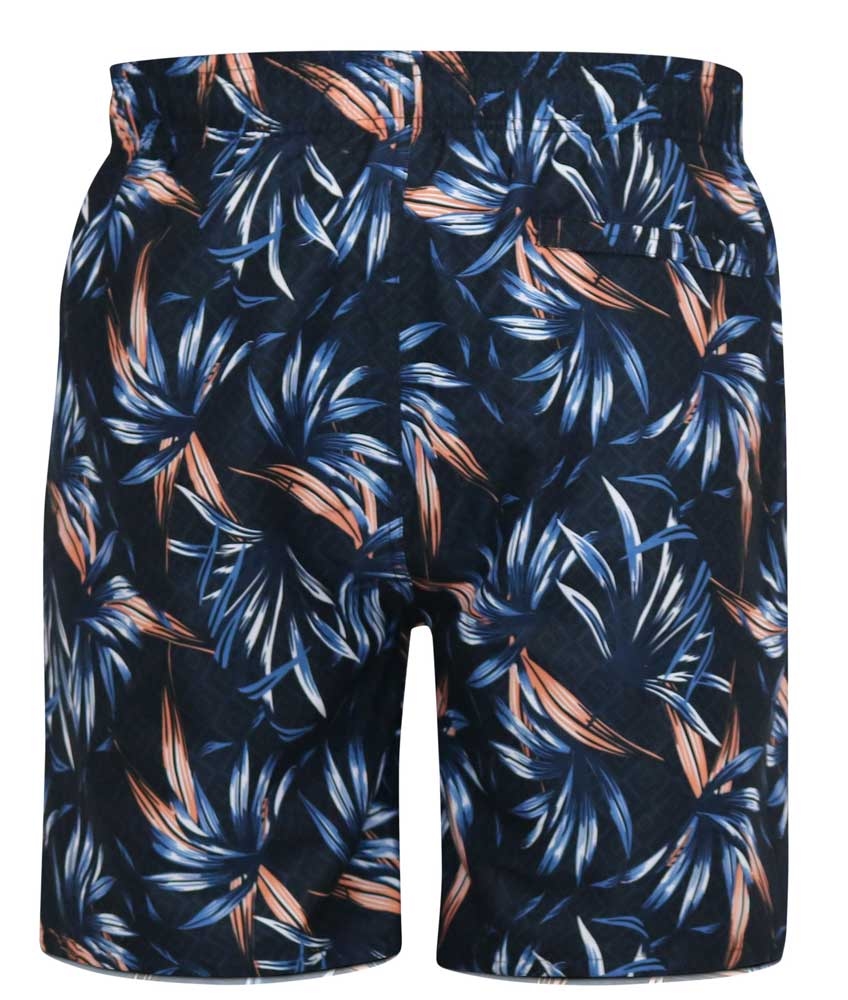 D555 Zwemshorts m. grote bloemenprint, navy