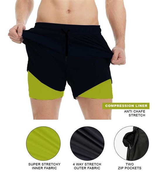 D555 Zwemshorts stretch m. binnenbroek, zwart