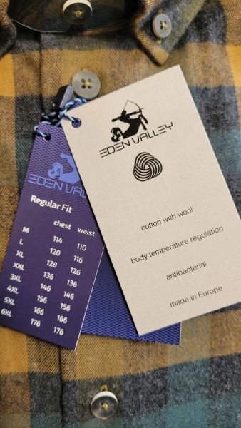 Eden Valley overhemd Regular Fit katoen+wol, geruit