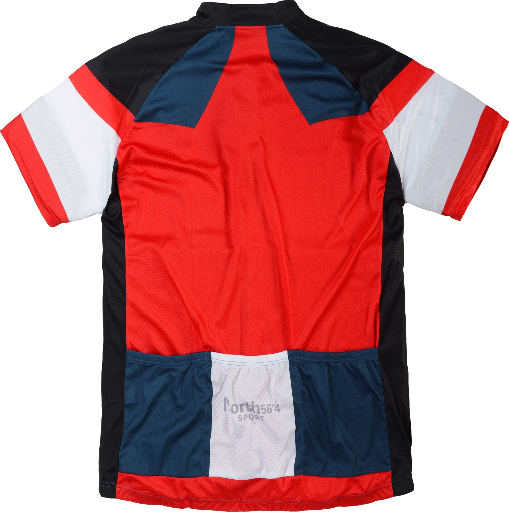 Fietsshirt korte mouw, navy-rood