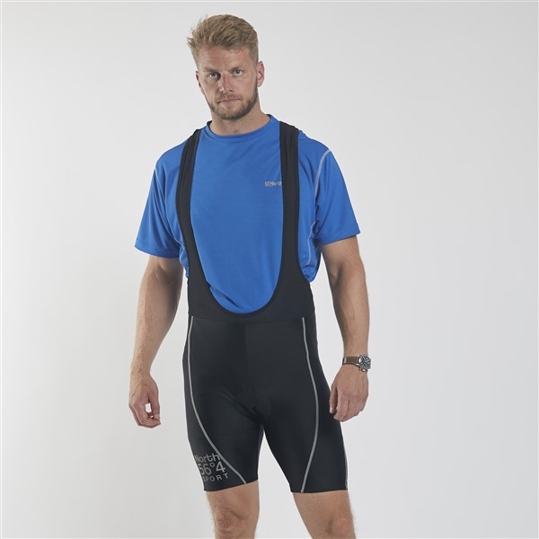 Fietsshorts m. suspenders, zwart