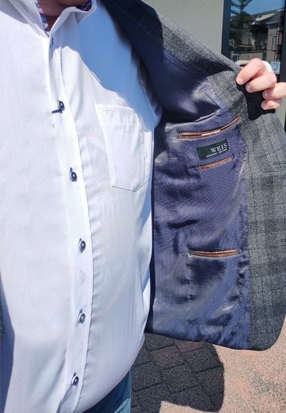 Gebr. Weis casual blazer MARKO-K, d.grijs geruit