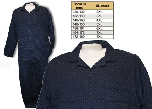 Klassieke pyjama set, donker navy