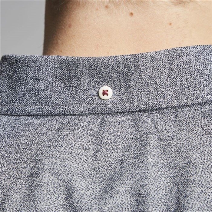 North 56°4  Overhemd LM Soft katoen, grijs melée
