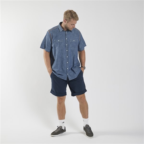 North 56°4 Chambray overhemd borstzakjes, denimblue