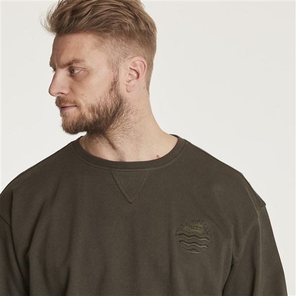 North 56°4 crew neck sweater, d. olijfgroen