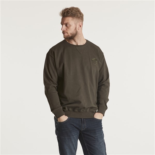 North 56°4 crew neck sweater, d. olijfgroen