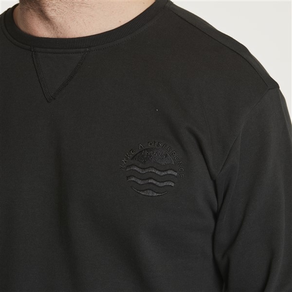North 56°4 crew neck sweater, zwart