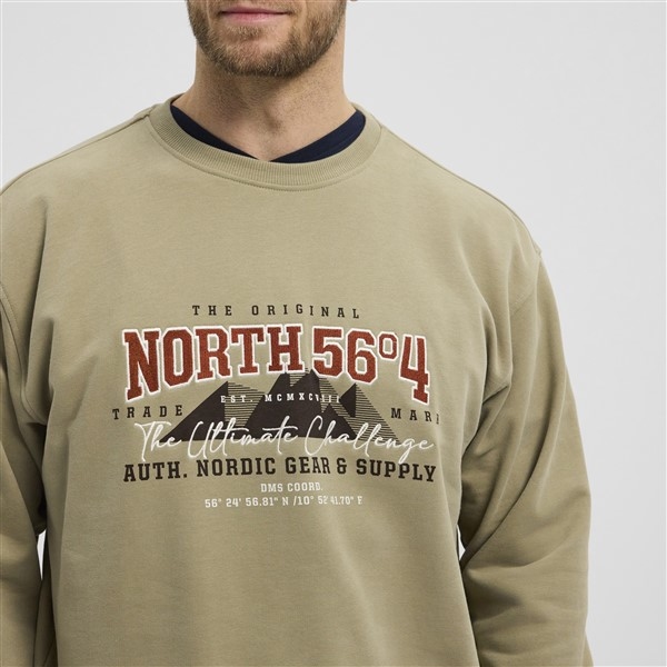 North 56°4 crewneck sweater 'NORTH 56°4', dark sand