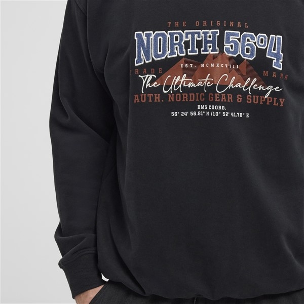 North 56°4 crewneck sweater 'NORTH 56°4', zwart