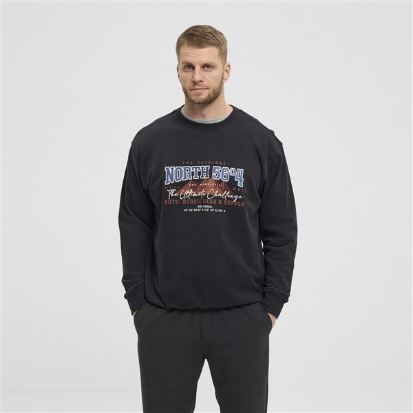 North 56°4 crewneck sweater 'NORTH 56°4', zwart