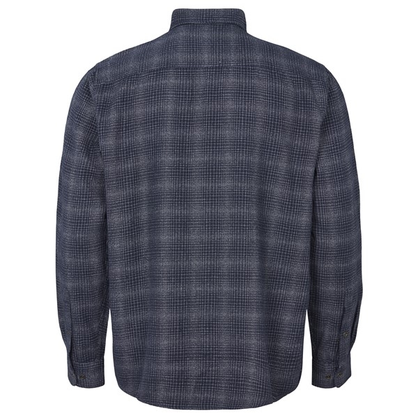 North 56°4 geruit overhemd m. rits + denim borst, blauw
