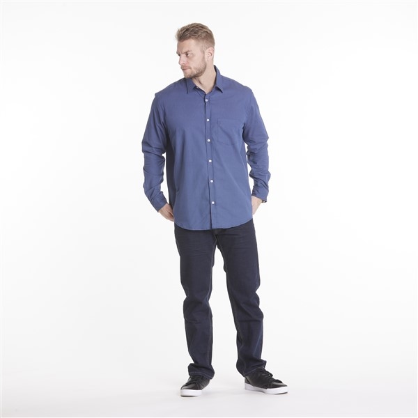 North 56°4 overhemd LM allover print, blauw