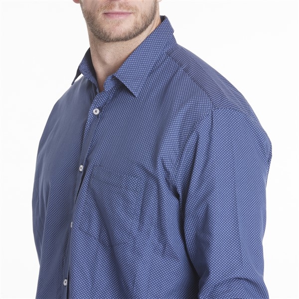 North 56°4 overhemd LM allover print, blauw