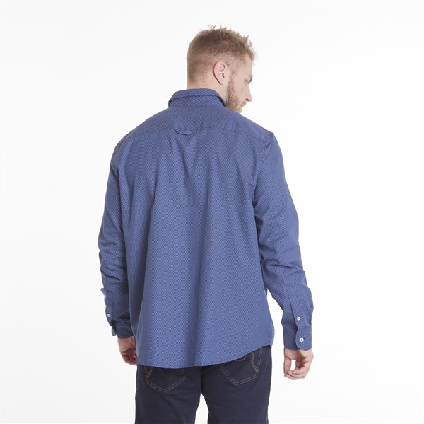 North 56°4 overhemd LM allover print, blauw