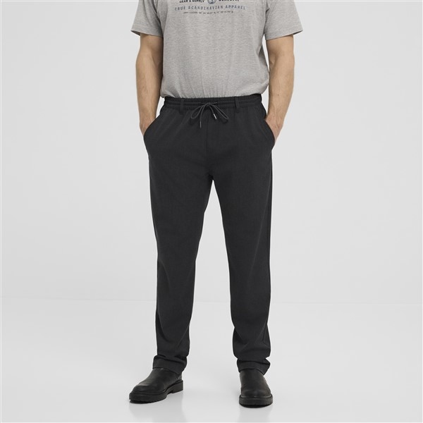 North 56°4 Pantalon m. stretch+elastisch boord, d.grijs