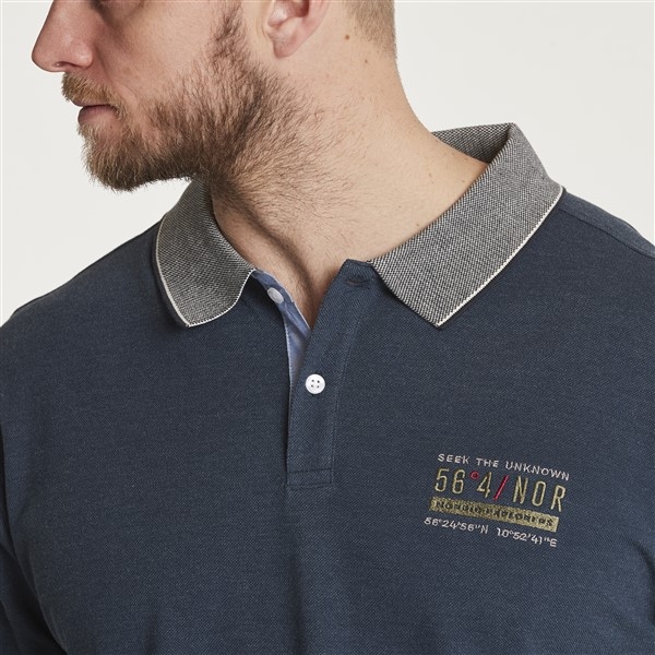 North 56°4 polo m. borduur 56°4/NOR, navy melée