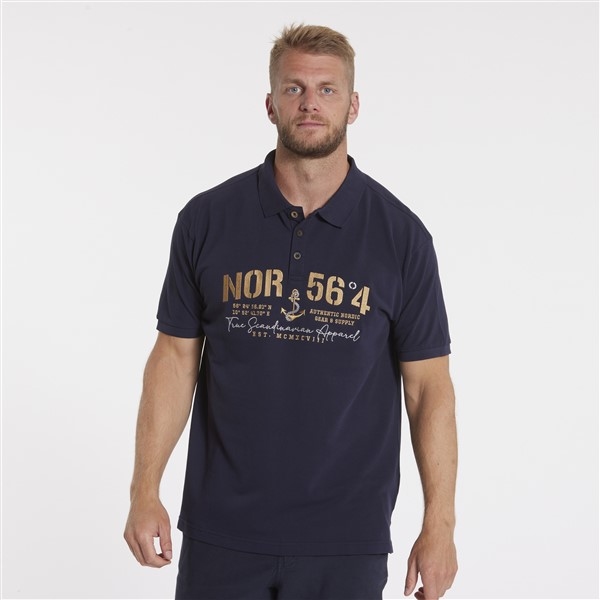 North 56°4 polo m. borduur NOR 56°4, navy
