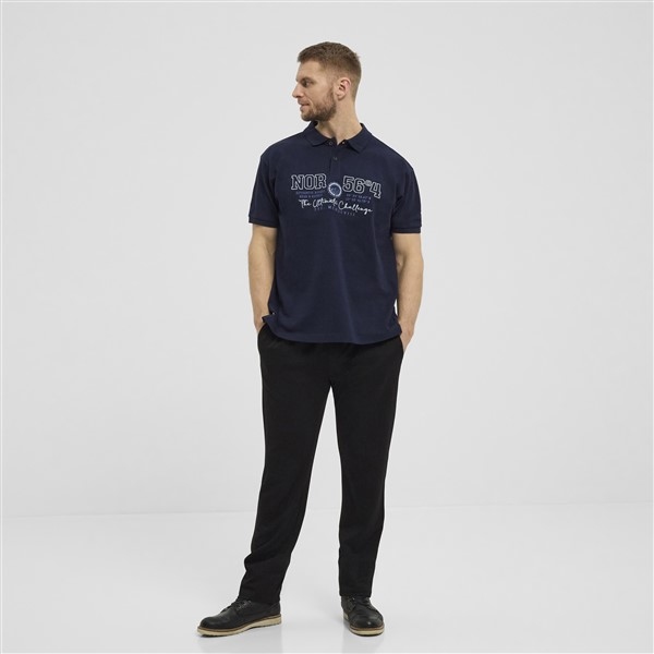 North 56°4 polo m. borduur NOR 56°4, navy