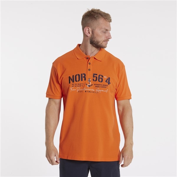 North 56°4 polo m. borduur NOR 56°4, orange
