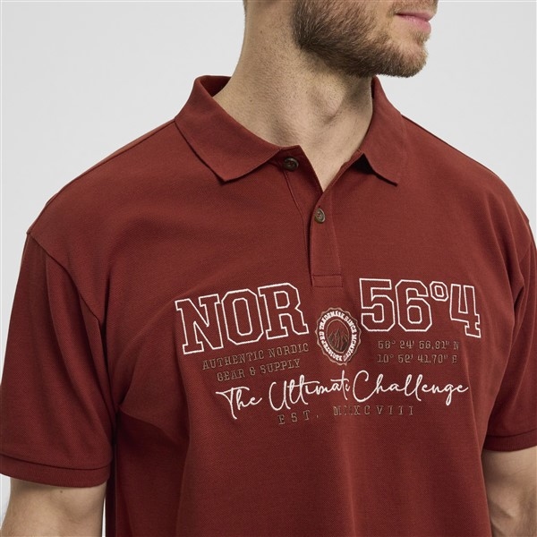 North 56°4 polo m. borduur NOR 56°4, roest