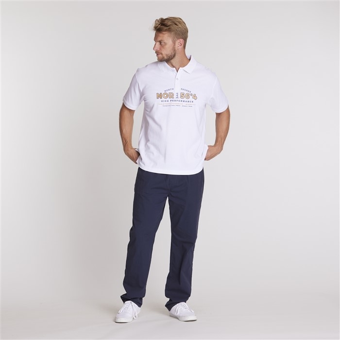 North 56°4 polo m. borduur NOR 56°4, wit