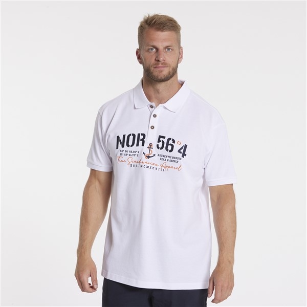 North 56°4 polo m. borduur NOR 56°4, wit