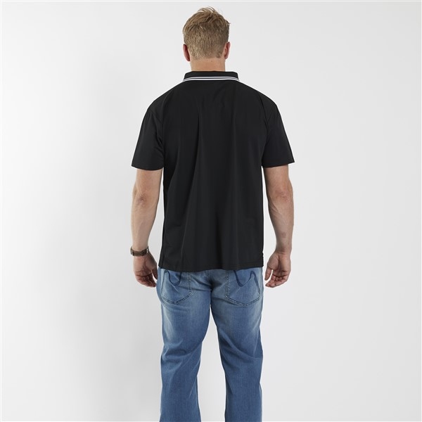 North 56°4 polo m. Cool Effect en stretch, zwart