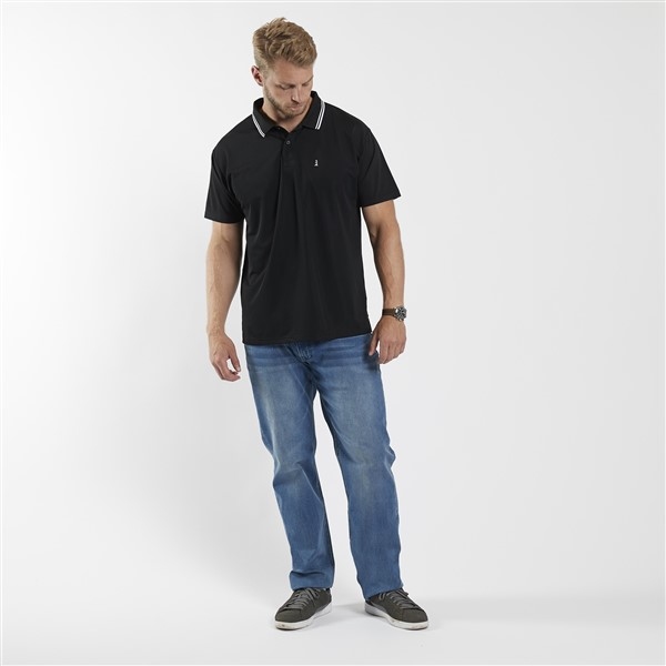 North 56°4 polo m. Cool Effect en stretch, zwart