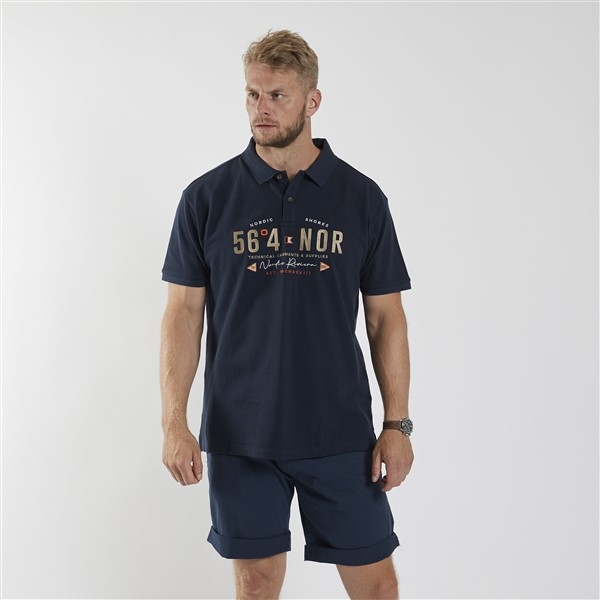 North 56°4 polo pique '56°4 NOR', navy blauw