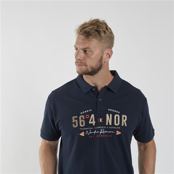 North 56°4 polo pique '56°4 NOR', navy blauw