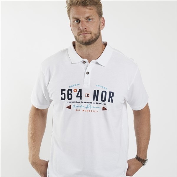 North 56°4 polo pique '56°4 NOR', wit