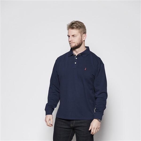 North 56°4 polo piqué lange mouw, navy blue