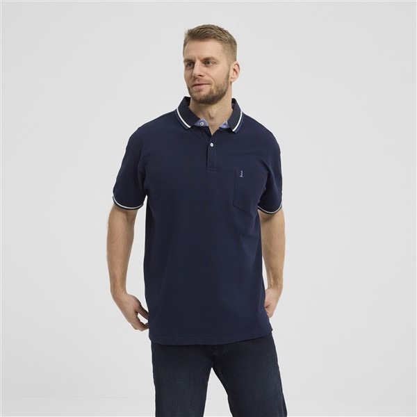 North 56°4 polo piquee m. stretch+contrast kraag, navy