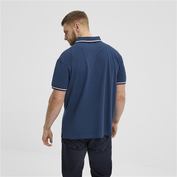 North 56°4 polo piquee m. stretch+contrast kraag, petrol