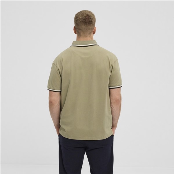 North 56°4 polo piquee m. stretch+contrast kraag, sand