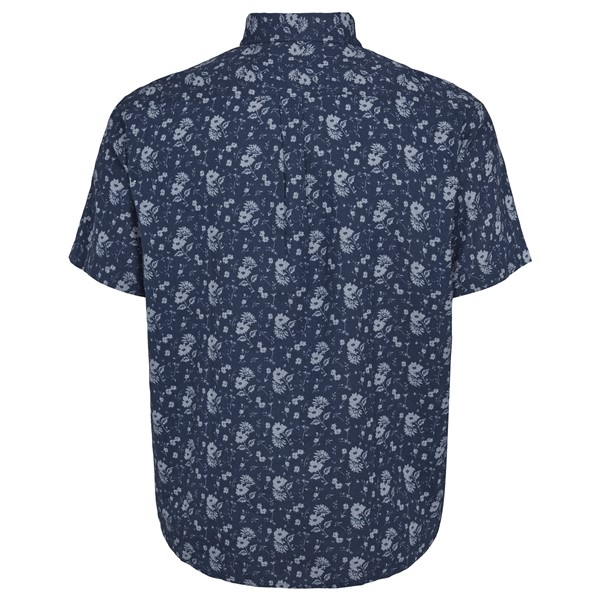 North 56°4 shirt katoen/linnen, blauwe bloem