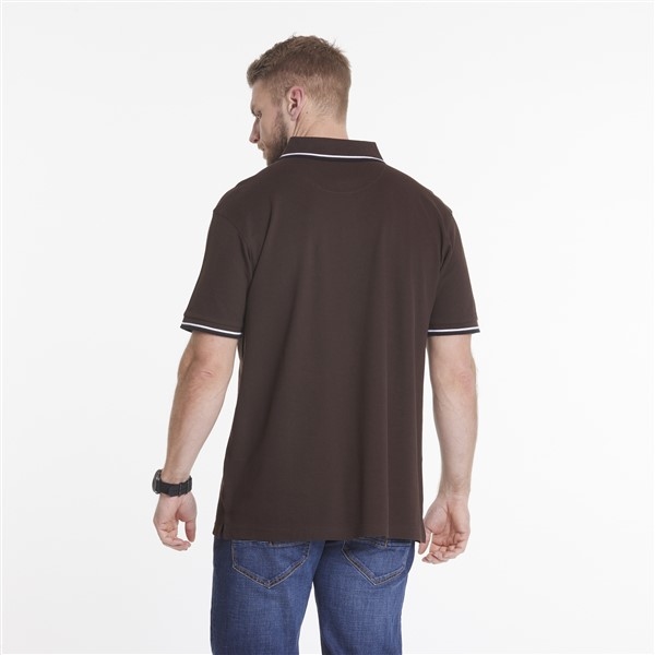 North 56°4 sportieve polo m. contrast kraag, brown