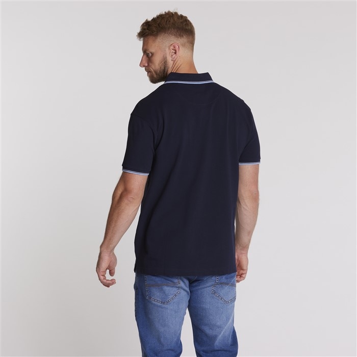 North 56°4 sportieve polo m. contrast kraag, navy
