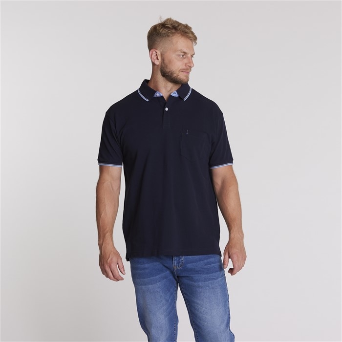 North 56°4 sportieve polo m. contrast kraag, navy