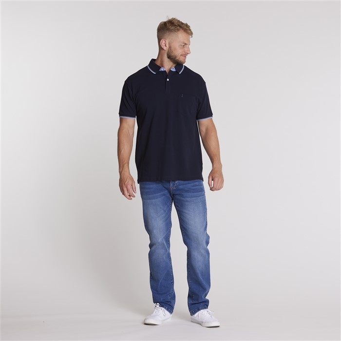 North 56°4 sportieve polo m. contrast kraag, navy