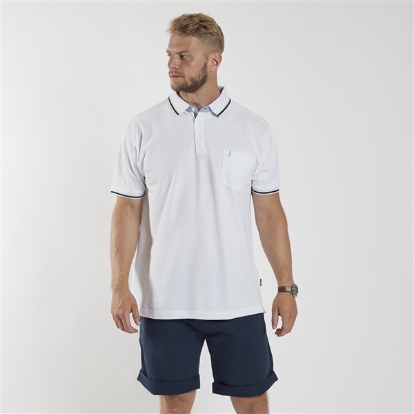 North 56°4 sportieve polo m. contrast kraag, wit