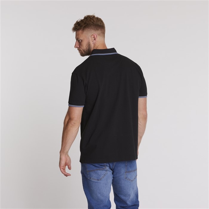 North 56°4 sportieve polo m. contrast kraag, zwart